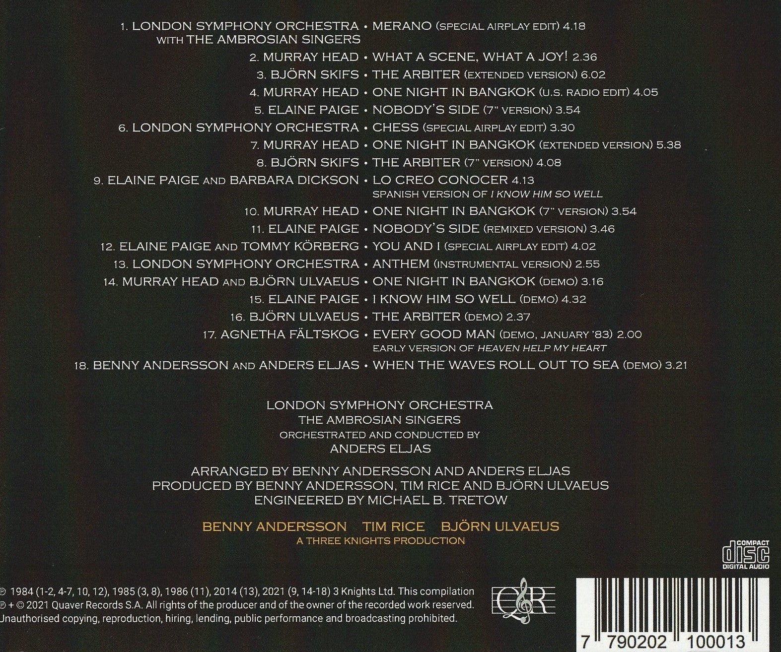 CHESS - MISSING PIECES - REMIXES & DEMOS (CD)