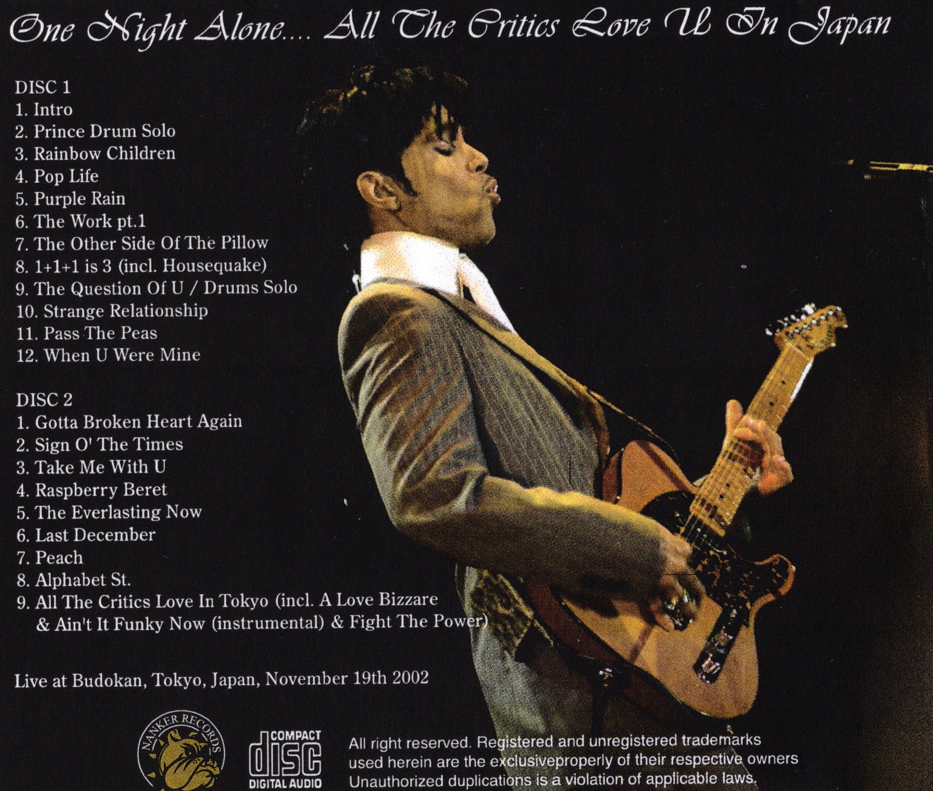 PRINCE - ONE NIGHT ALONE (CD)