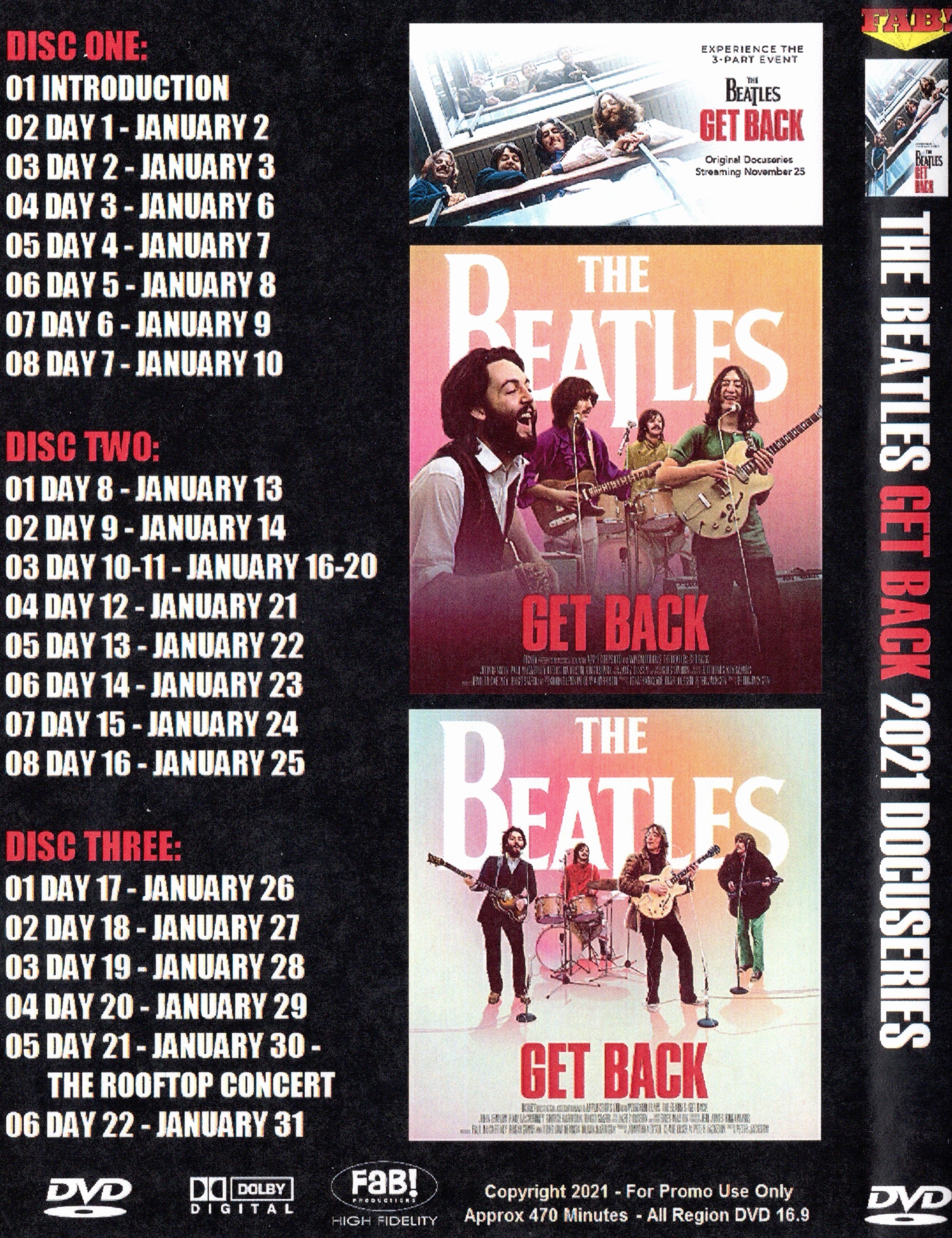 THE BEATLES - GET BACK - (3 DVD SET)