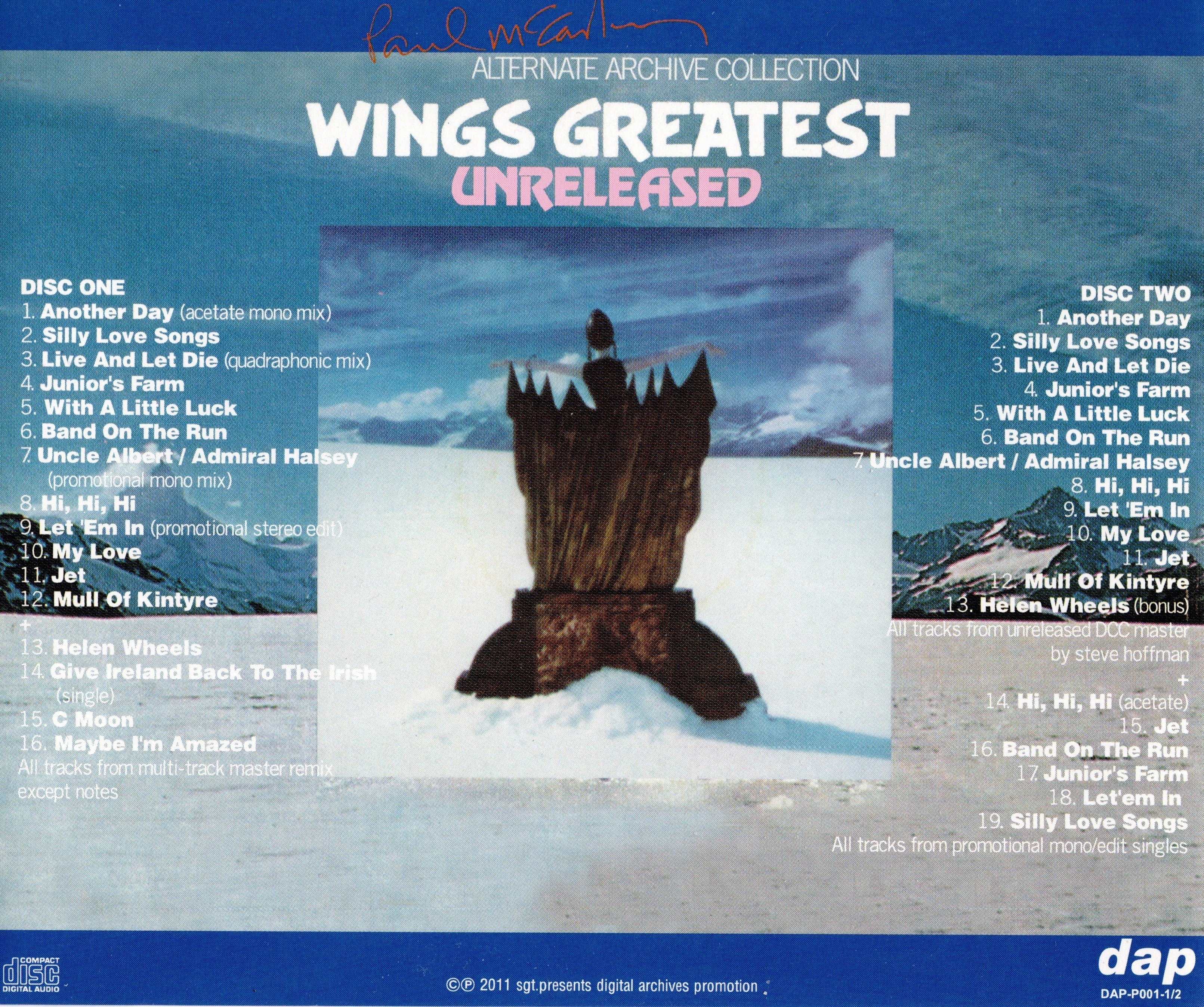 PAUL McCARTNEY & WINGS - GREATEST - UNRELEASED    (CD)