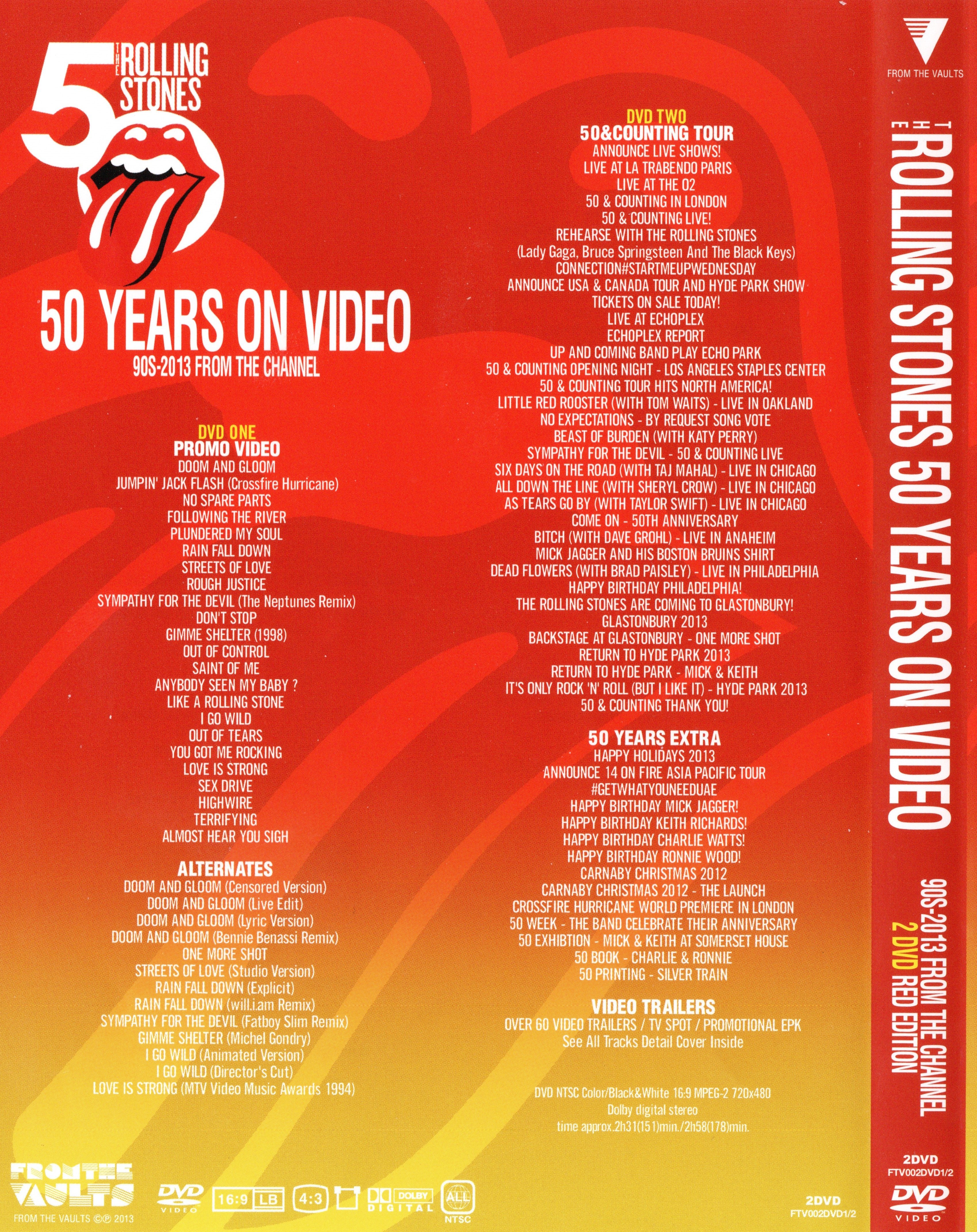 THE ROLLING STONES - 50 YEARS ON VIDEO (RED)    BLURAY