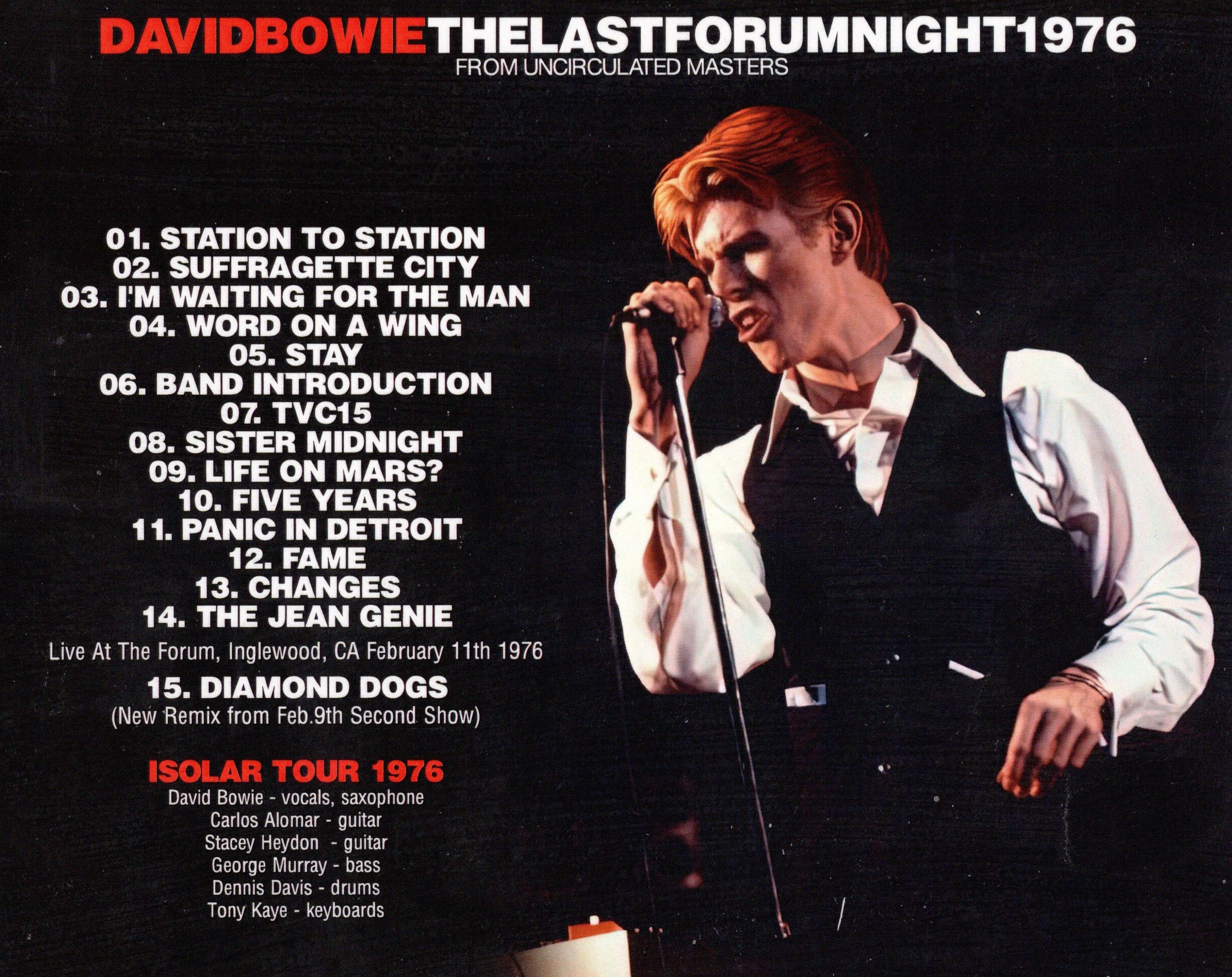 DAVID BOWIE - THE LAST FORUM NIGHT 1976      (CD)